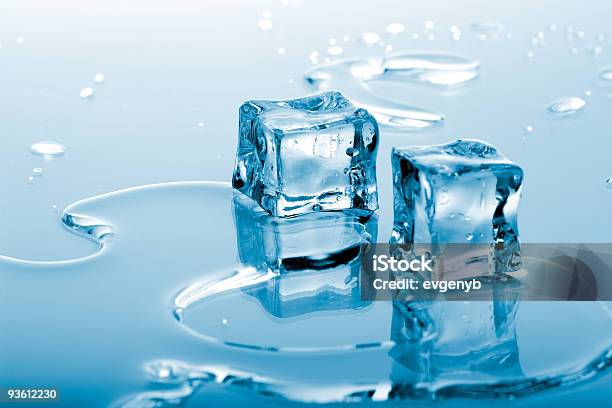 Blue Ice Cubes Stock Photo - Download Image Now - Ice Cube, Blue, Bubble