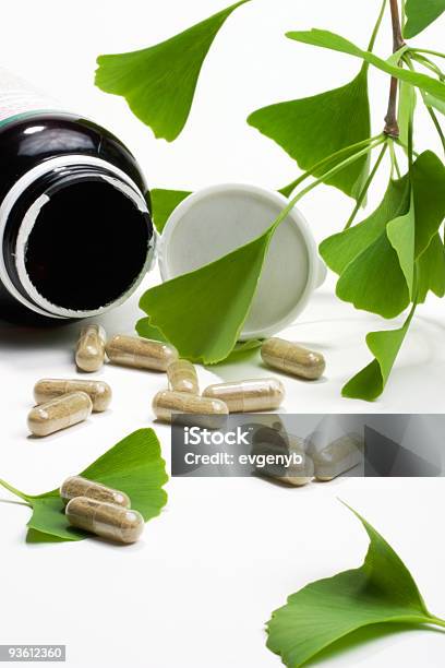 Ginkgo Biloba Stock Photo - Download Image Now - Alternative Therapy, Bottle, Capsule - Medicine