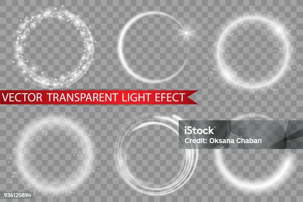 Vector Light Ring Round Shiny Frame With Lights Dust Trail Particles Isolated On Transparent Background Magic Concept Stock Illustration - Download Image Now