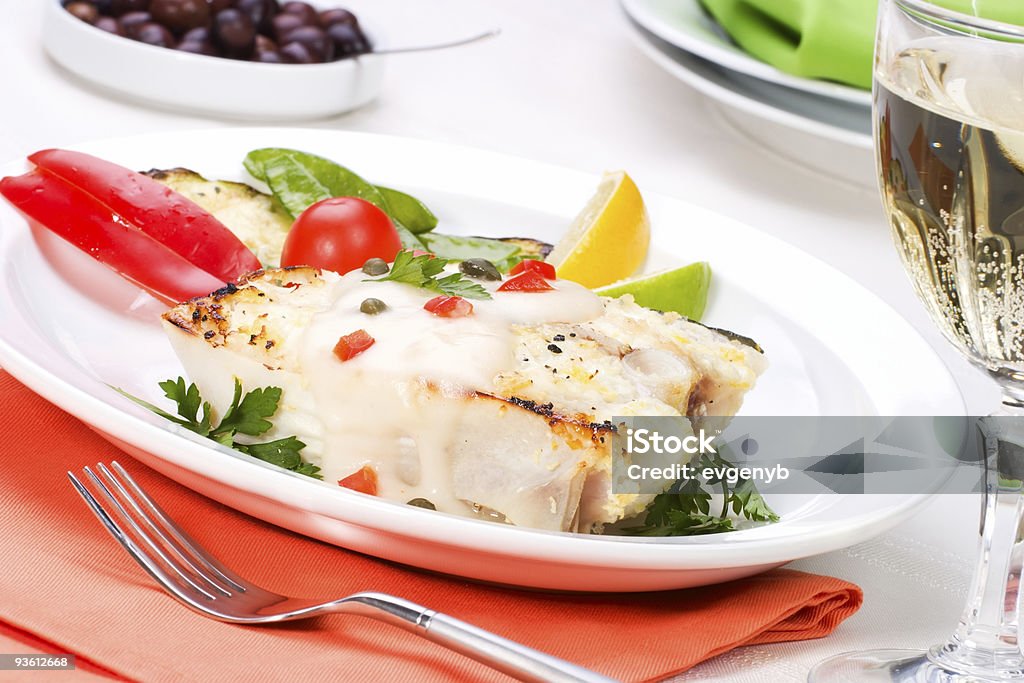 halibut GRELHADO - Foto de stock de Abobrinha royalty-free