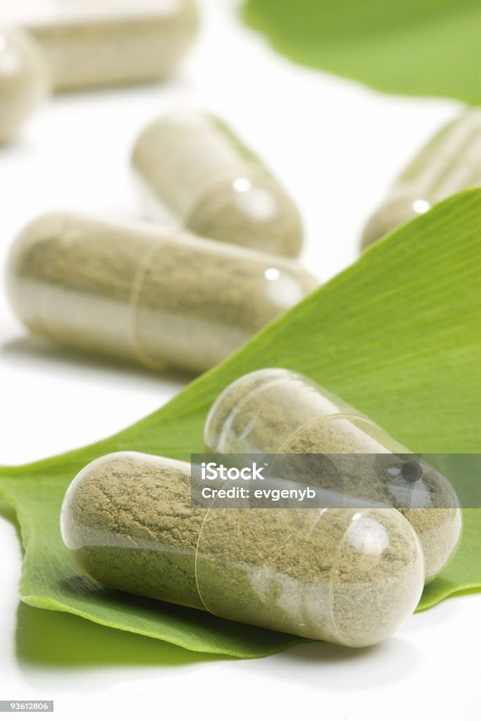 Ginkgo Biloba  Alternative Therapy Stock Photo