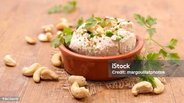 Vegan Cheese With Cashew Stock Photo - Download Image Now - Cashew, Cheese, Cream - Dairy Product