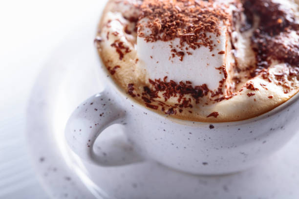 istock Hot chocolate and marshmallow sprinkled with chocolate chips. 936139284