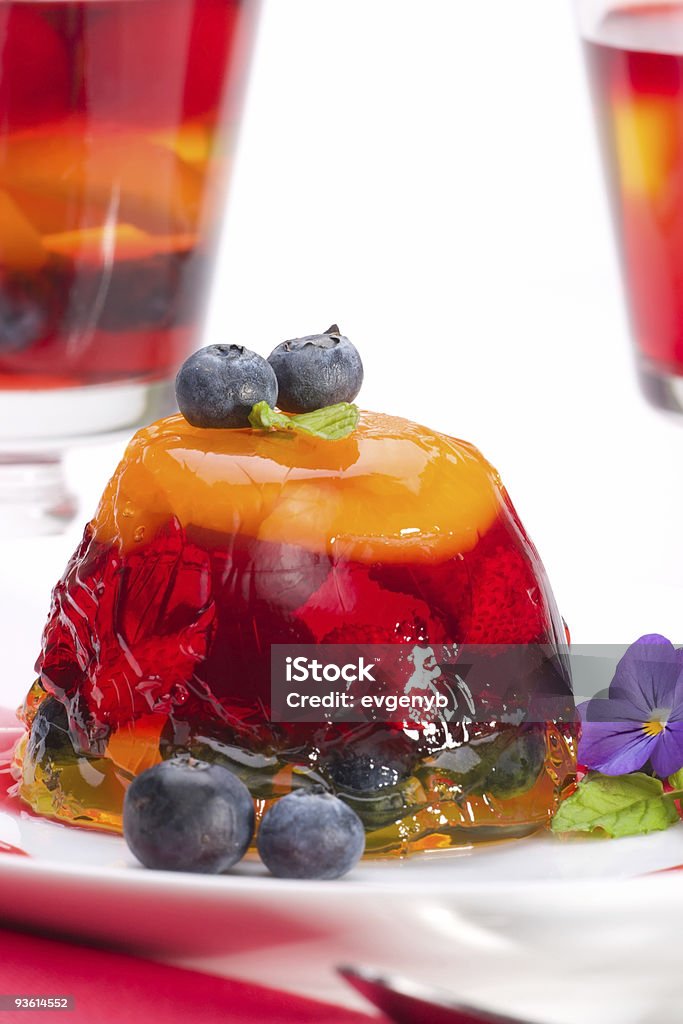 Multi-fruit jelly  Gelatin Dessert Stock Photo