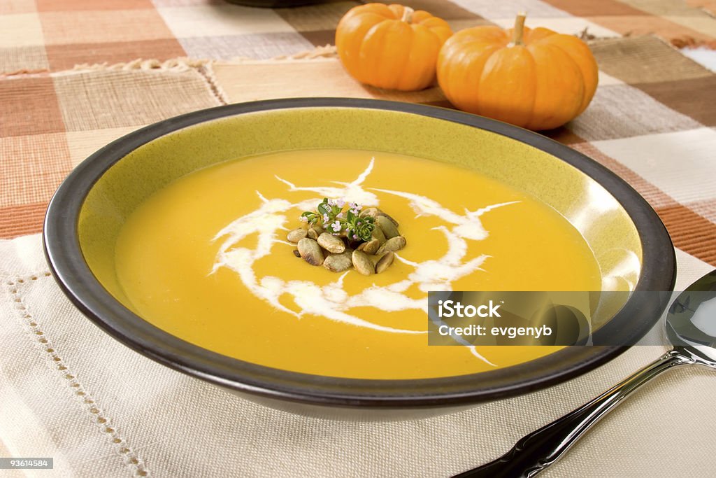 Pumpkin soup  Bowl Stock Photo