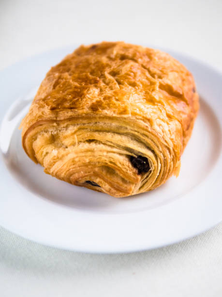 istock French chocolate croissant on a white plate 936177238