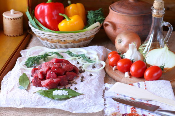 istock Pieces of chilled raw beef. 936183226