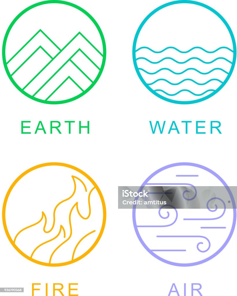 four elements the four elements concept icons set The Four Elements stock vector