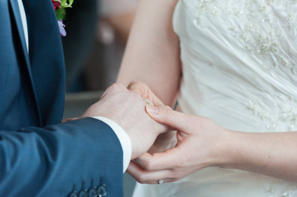 istock A bride, groom and wedding ring at a wedding 936193826
