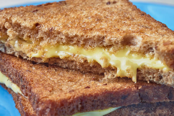 istock Grilled sandwich with cheese on a plate. 936194000