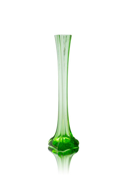 istock Vintage glass vase isolated on white background 936213306