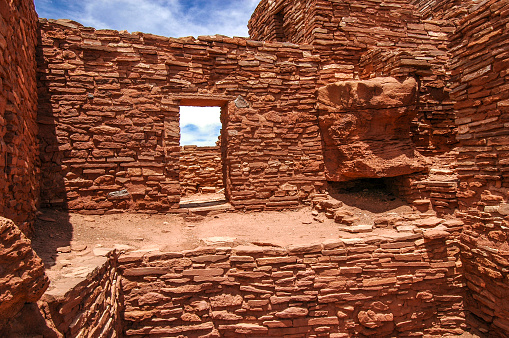 Wupatki National Monument. Ancient pueblo ruins in northern Arizona. American Southwest.