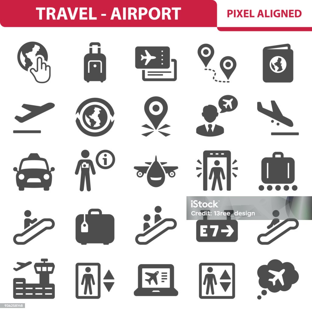 Viajes - Aeropuerto los iconos - arte vectorial de Ícono libre de derechos