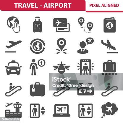 istock Travel - Airport Icons 936258148