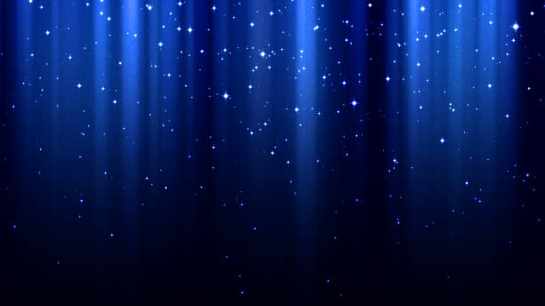 istock Blue abstract background with rays of light, sparkles, northern lights, night starry sky 936274750