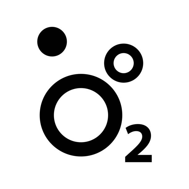 sauerstoff o2 symbol, vektor-illustration. - oxygen stock-grafiken, -clipart, -cartoons und -symbole