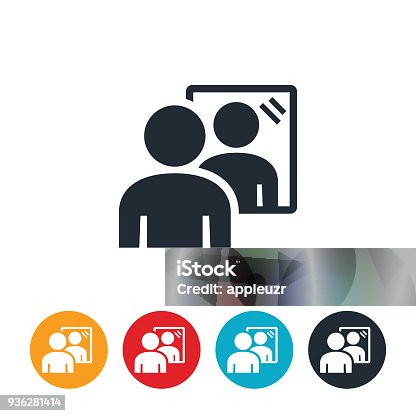 istock Looking In Mirror Icon 936281414