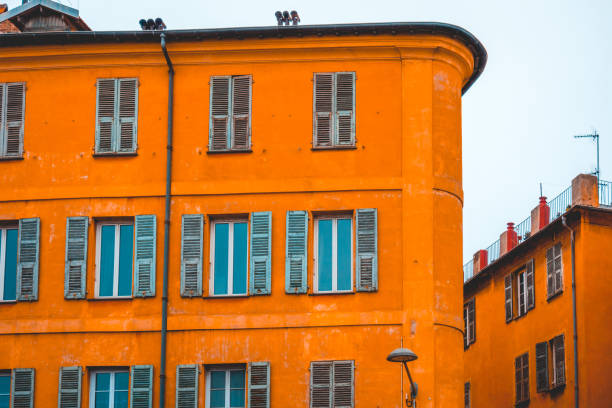 istock orange and curved apartment complex with mediterranean colors 936284382