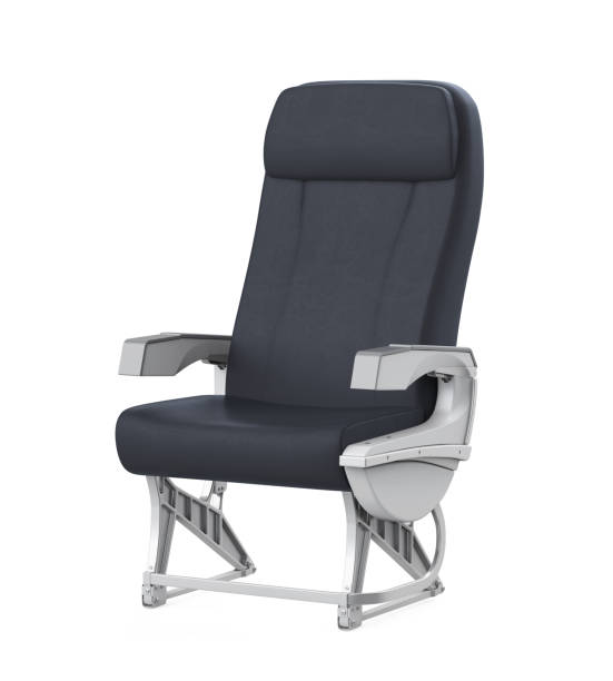 airplane seat isolated - airplane seat imagens e fotografias de stock