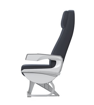 Airplane Seat isolated on white background. 3D render
