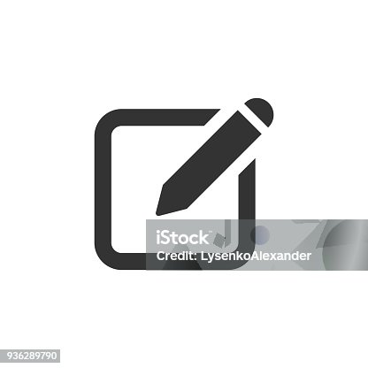 istock Notepad edit document with pencil icon. Vector illustration. Business concept note edit pictogram. 936289790