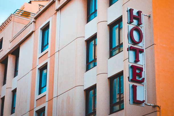 istock clean hotel sign on white building 936290088