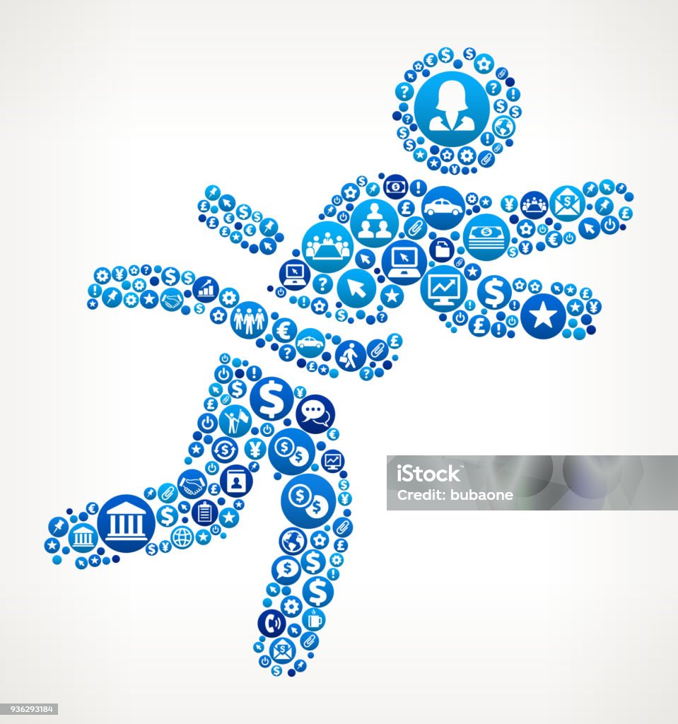 Chạy Để Kết Thúc Dòng Kinh Doanh Và Tài Chính Blue Icon Pattern ...