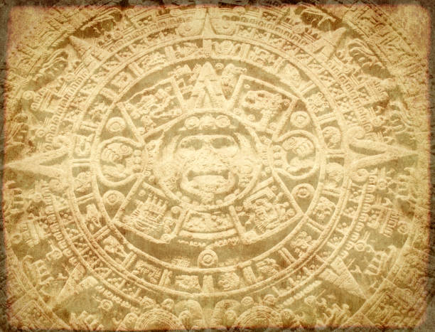 istock Grunge background with aztec calendar 936296254