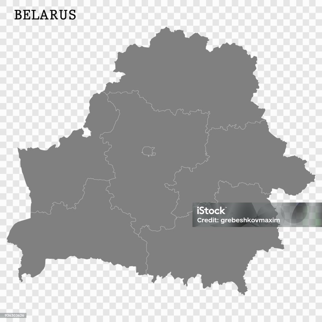 Mappa della Bielorussia - arte vettoriale royalty-free di Arte