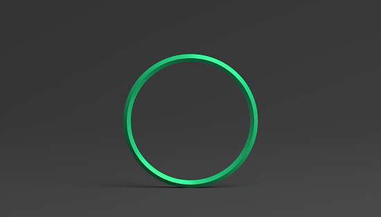 Abstract 3d rendering of a ring. Modern background with circle geometric shape. Minimalistic design for poster, cover, branding, banner, placard.