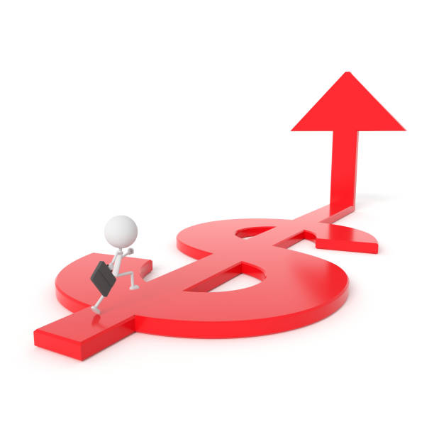 istock Businessman running on the dollar sign. 3D rendering. 936307384