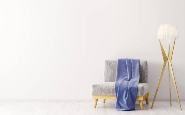 Chairs in a Row - Chalkboard Background - 3D Rendering