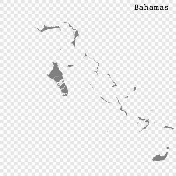 map of Bahamas High quality map with borders of the regions bahamas map stock illustrations