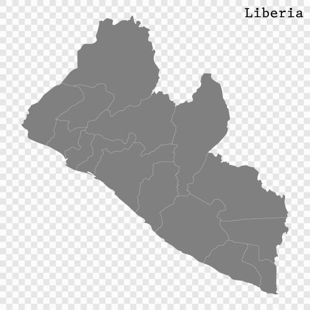 mapa liberii - liberia stock illustrations