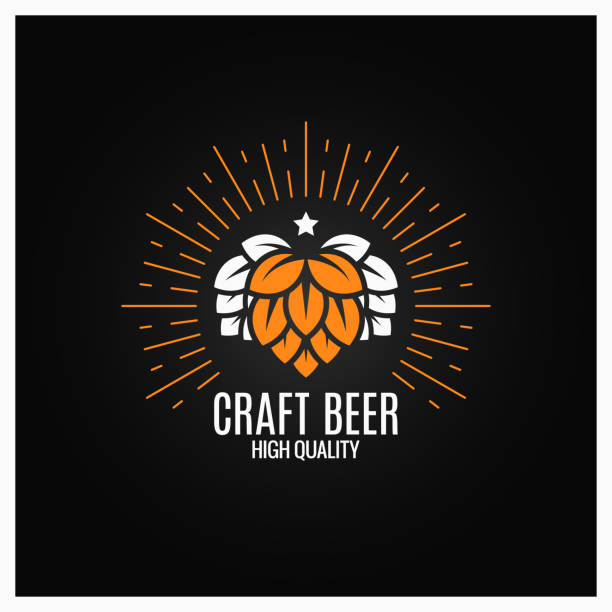 beer hops  on black background vector art illustration