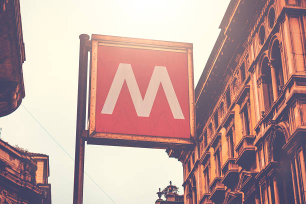 istock red metro sign at milan, italy 936314302