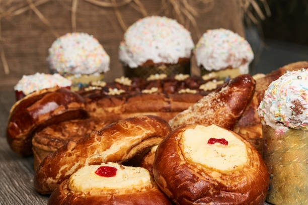 istock Traditional homemade Russian Easter baked goods 936319520
