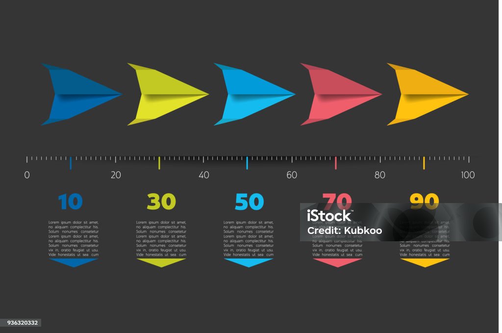 Timeline Ruler Template Timeline Arrow Template Horizontal Line Vector Infographic Illustration ...