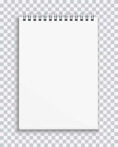Vector illustration of Vector realistic blank notebook isolated on transparent background