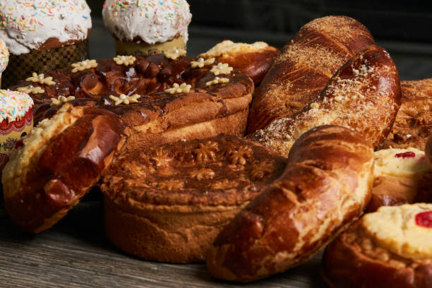 istock Traditional homemade Russian Easter baked goods 936321702