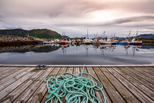 Fishing boats in the port of Laukvik