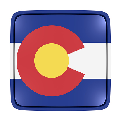 3d rendering of a Colorado State flag icon. Isolated on white background.