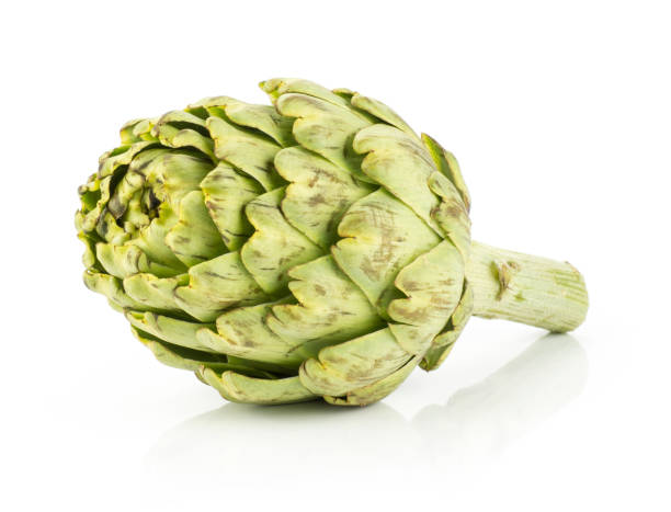 istock Fresh raw artichoke isolated on white 936328148