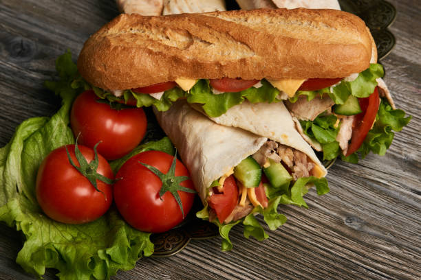 istock Subway sandwich, Burrito and Shawarma 936329746