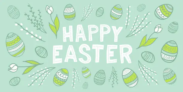 Vector illustration of Easter Greetings card