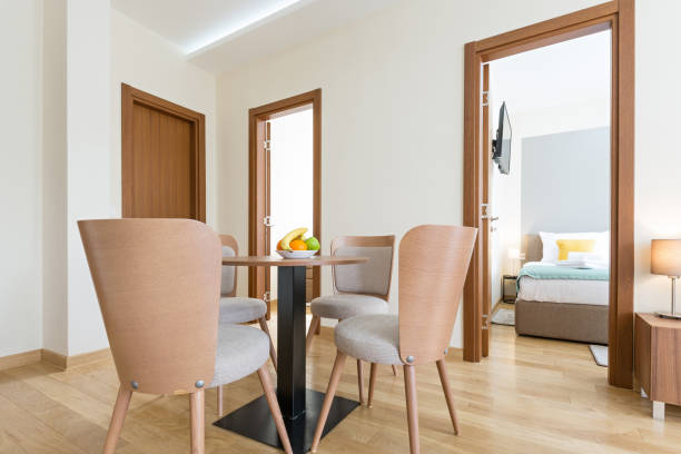 istock Interior of a hotel apartment, dining area 936330314