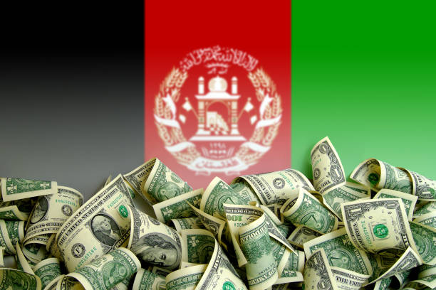 米ドルをアフガニスタンの国旗 - trade deficit ストックフォトと画像