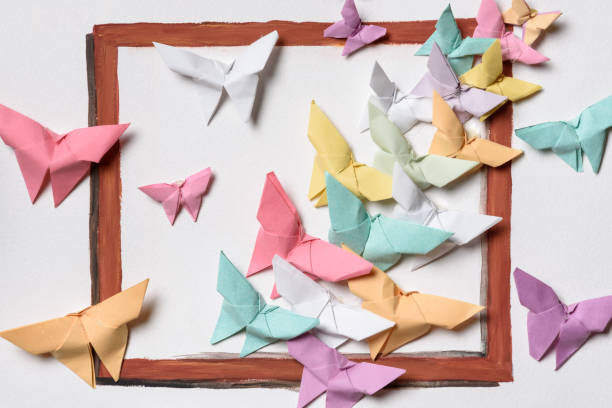 istock Origami. Many colored butterflies. 936335282