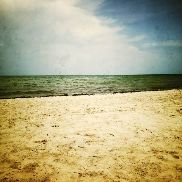 istock Retro image of gloomy sea and beach 936335808