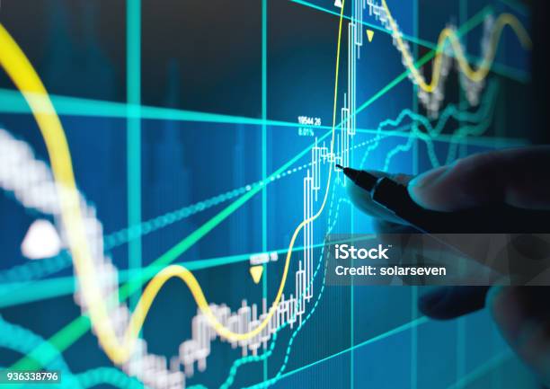 Trading Online Stocks And Shares Stock Photo - Download Image Now - Finance, Market - Retail Space, Service